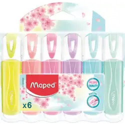 (742558) MAPED MARCADOR FLUORESCENTE CLASSIC C/SURTIDOS PASTEL BLÍSTER 6 UD