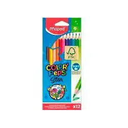 (183212FC) MAPED LÁPICES DE COLORES COLOR´PEPS STAR CERTIFICADO FSC C/SURTIDOS ESTUCHE 12 UD