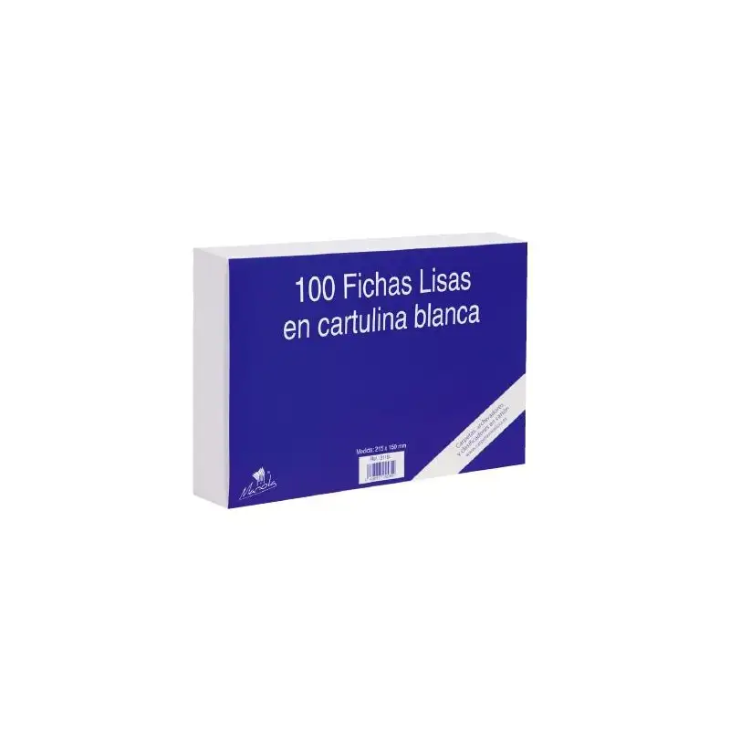 (3114L) MARIOLA FICHA LISA 200X120MM CARTULINA 180GR BLANCO PAQUETE DE 100