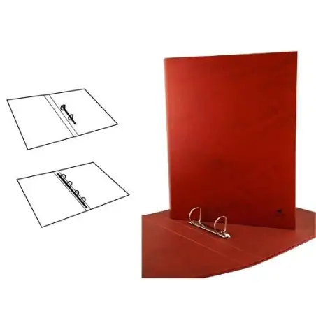 (582NF6) MARIOLA CARPETA ANILLAS MIXTAS 2X25MM FOLIO CARTÓN FORRADO PLASTIFICADO MATE CUERO