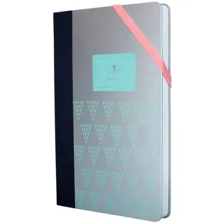 (57052SGR) MILAN LIBRETA PAPERBOOK MEDIANA 208 PAG PAUTADO CIERRE CON GOMA 21X14
