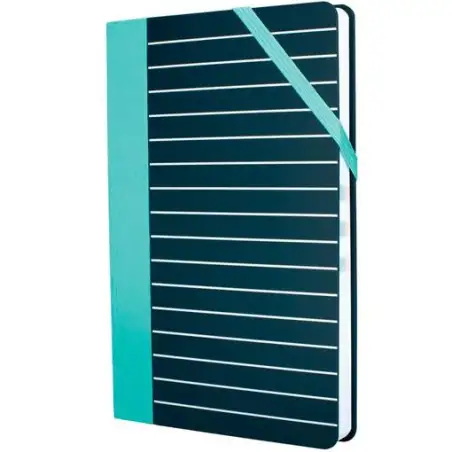 (57053ST) MILAN LIBRETA PAPERBOOK MEDIANA 208 PAG CUADRÍCULA CIERRE CON GOMA 21X14