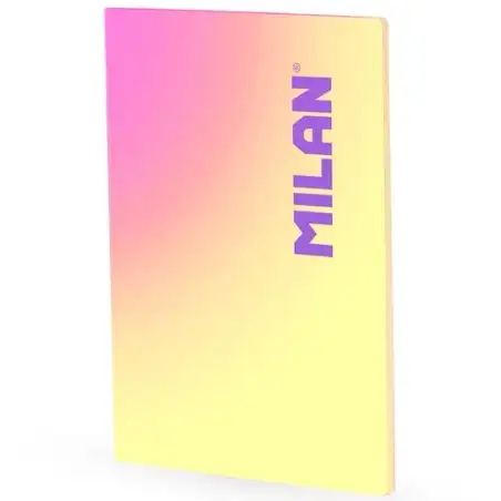 (57243L48SNY) MILAN LIBRETA ENCOLADA A4 48H PAPEL 95GR CUADRICULA 5X5 COLECCIÓN SUNSET AMARILLO