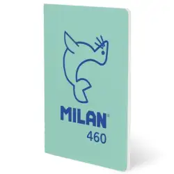 (57251G24GR460) MILAN LIBRETA GRAPADA A5 24H PAPEL BLANCO 95GR LISO COLECCIÓN 460 SINCE 1918 VERDE