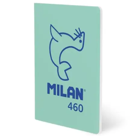 (57251G24GR460) MILAN LIBRETA GRAPADA A5 24H PAPEL BLANCO 95GR LISO COLECCIÓN 460 SINCE 1918 VERDE