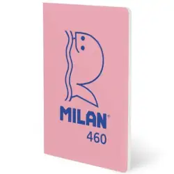 (57252G24P460) MILAN LIBRETA GRAPADA A5 24H PAPEL BLANCO 95GR LÍNEA 7MM COLECCIÓN 460 SINCE 1918 ROSA