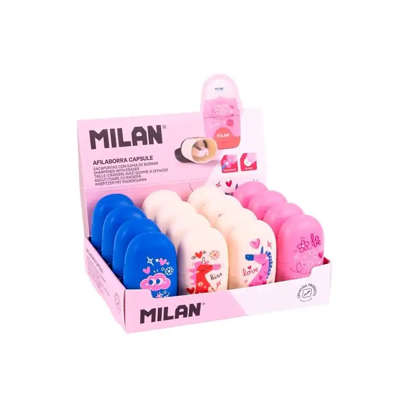 (4701116FLC) MILAN AFILABORRAS CAPSULE SERIE ESPECIAL FLOWICORN COLORES SURTIDOS CAJA EXPOSITORA 16 UD