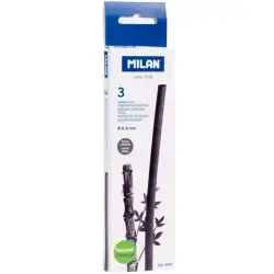 (4403) MILAN CARBONCILLO NATURAL CILÍNDRICO Ø6-8MM X 15CM CAJA DE 3 BARRITAS