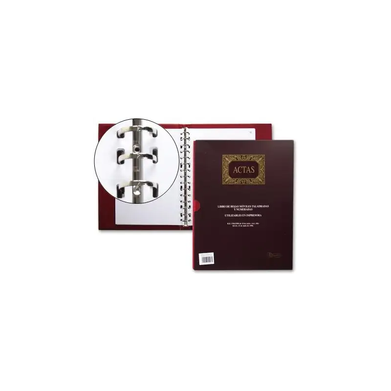 (MR4102) MIQUELRIUS LIBRO DE ACTAS DIN A4 NATURAL 100 HOJAS REMOVIBLES
