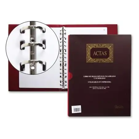 (MR4102) MIQUELRIUS LIBRO DE ACTAS DIN A4 NATURAL 100 HOJAS REMOVIBLES