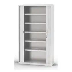(LW1980-7035) ARMARIO METÁLICO DOS PUERTAS PERSIANA CORREDERAS 1980X1200X450 CM (ALTO X ANCHO X FONDO) INCLUYE 4 BALDAS ACABA...