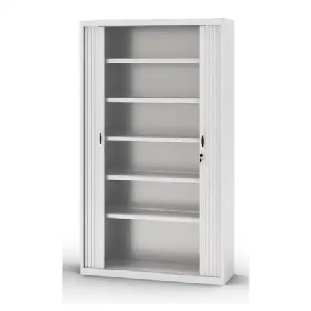 (LW1980-7035) ARMARIO METÁLICO DOS PUERTAS PERSIANA CORREDERAS 1980X1200X450 CM (ALTO X ANCHO X FONDO) INCLUYE 4 BALDAS ACABA...