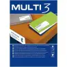(04707) MULTI-3 ETIQUETAS ADHESIVAS 105X35MM INKJET/LÁSER C/RECTOS 16 X 100H BLANCO