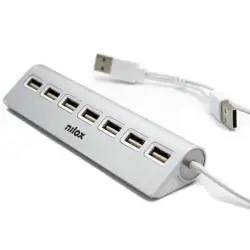 (NXHU7ALU2) NILOX HUB 7 PUERTOS USB 2.0 - ALUMINIO