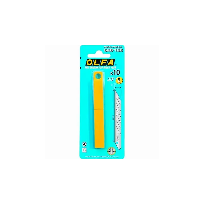 (SAB-10B) OLFA REPUESTO CUTTER 9MM / CUCHILLA FRACTURABLE 10 CUCHILLAS