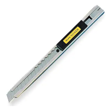 (SILVER) OLFA CUTTER SILVER  / CUCHILLA FRACTURABLE DE 9 MM / SISTEMA AVANCE CUCHILLA AUTOMATICO