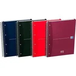 (100104738) OXFORD CUADERNO OFFICE ESSENTIALS EUROPEANBOOK 4 MICROPERFORADO 120H A4+ 5X5 C/SEPARADORES T/EXTRADURAS C/SURTIDOS