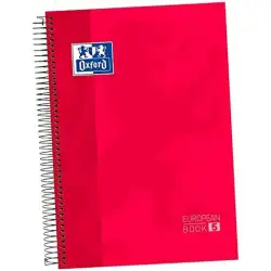 (400151480) OXFORD CUADERNO CLASSIC EUROPEANBOOK 5 MICROPERFORADO 120H (50% GRATIS) A4+ 5X5 TAPA EXTRADURA ROJO