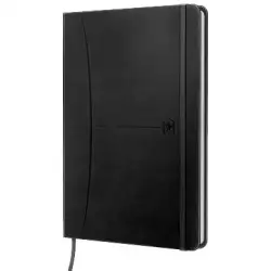 (400154943) OXFORD CUADERNO COSIDO SIGNATURE 80H A5 1 LÍNEA CIERRE C/GOMA TAPA EXTRADURA NEGRO
