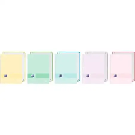 (400184020) OXFORD CUADERNO EUROPEANBOOK 1 LIVE&GO  80H A4+ 5X5 TAPA PLÁSTICO OPACO C/SURTIDOS PASTEL