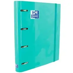 (400109180) OXFORD CARPETA ANILLAS 4X35MM CLASSIC EUROPEANBINDER C/RECAMBIO 100H A4+ 5X5 T/EXTRADURA ICE MINT