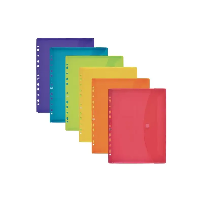 (400113412) OXFORD SOBRE MULTITALADRO CON VELCRO A4 PLÁSTICO FLEXIBLE TRANSLÚCIDO C/SURTIDOS