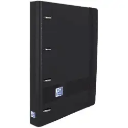 (400119071) OXFORD CARPETA ANILLAS EUROPEANBINDER LIVE&GO 4X35MM C/RECAMBIO A4+ 5X5 TAPA POLYFOAM NEGRO