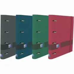 (400158870) OXFORD & YOU TE CARPETA 4 ANILLAS 35MM EUROPEANBINDER A4+ T/EXTRADURA C/RECAMBIO 5X5 C/SURTIDOS NEUTROS