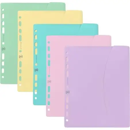 (400185545) OXFORD SOBRE MULTITALADRO CON VELCRO LIVE&GO A4+ PLÁSTICO FLEXIBLE OPACO C/SURTIDOS PASTEL