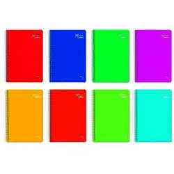(16220) PACSA CUADERNO XTRA 80H FOLIO 60GR 4X4MM TAPA DURA PACK 5 UD COLORES SURTIDOS