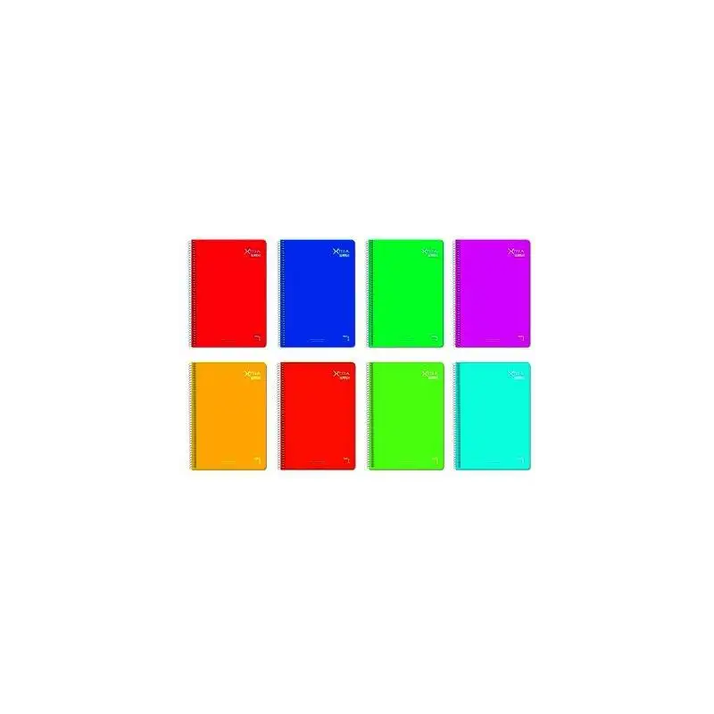 (16223) PACSA CUADERNO XTRA 80H FOLIO 60GR LISO TAPA DURA PACK 5 UD COLORES SURTIDOS