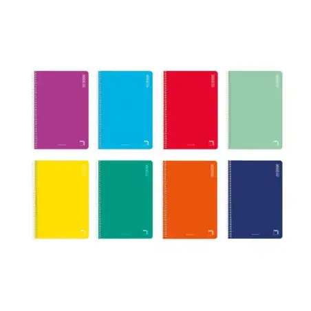(16419) PACSA CUADERNO BASIC 80H FOLIO 60GR 1 LINEA TAPAS CARTÓN PACK 10 UD COLORES SURTIDOS