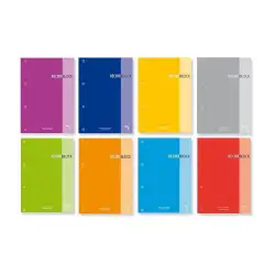 (21157) PACSA RECAMBIO 100H A4 ENCOLADO 90GR 5X5 4 TALADROS RECAMBLOCK ROJO