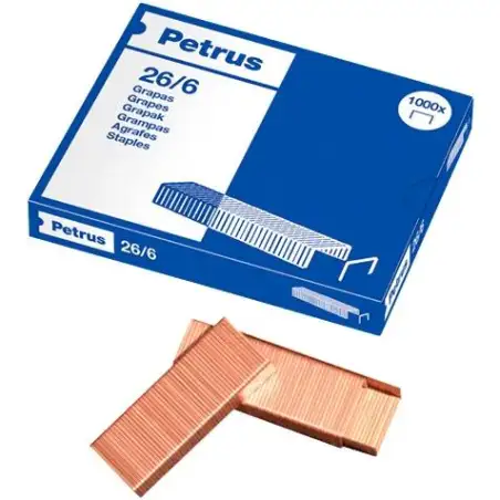 (55710) PETRUS GRAPAS 26/6 CAJA DE 1000 UD COBREADAS