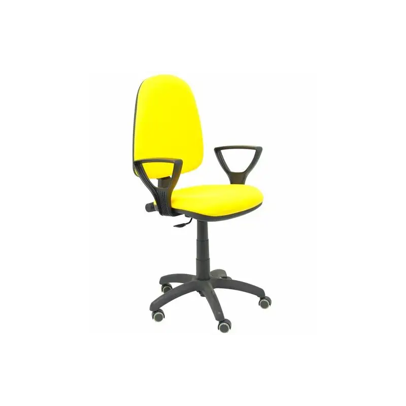 (04CPBALI100BGOLFRP) PIQUERAS Y CRESPO SILLA AYNA GIRATORIA C.PERMANENTE BRAZOS FIJOS RUEDAS DE PARQUÉ TEJIDO BALI AMARILLO