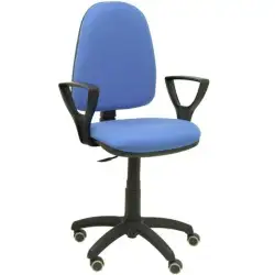 (04CPBALI261BGOLFRP) PIQUERAS Y CRESPO SILLA AYNA GIRATORIA C.PERMANENTE BRAZOS FIJOS TEJIDO BALI AZUL CLARO
