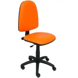 (04CPSPV83) PIQUERAS Y CRESPO SILLA AYNA GIRATORIA CONTACTO PERMANENTE TAPIZADO SIMILPIEL NARANJA