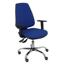 (14SBALI229CRBFRIT) PIQUERAS Y CRESPO SILLA ELCHE GIRATORIA ASINCRO 36H BRAZOS REG. RUEDAS DE PARQUÉ TEJIDO BALI AZUL