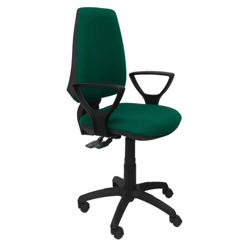 (14SBALI456BGOLF) PIQUERAS Y CRESPO SILLA ELCHE GIRATORIA C.PERMANENTE BRAZOS FIJOS TEJIDO BALI VERDE ESMERALDA