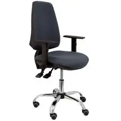 (14SBALI600CRBFRIT) PIQUERAS Y CRESPO SILLA ELCHE GIRATORIA ASINCRO 36H BRAZOS REG. RUEDAS DE PARQUÉ TEJIDO BALI GRIS OSCURO