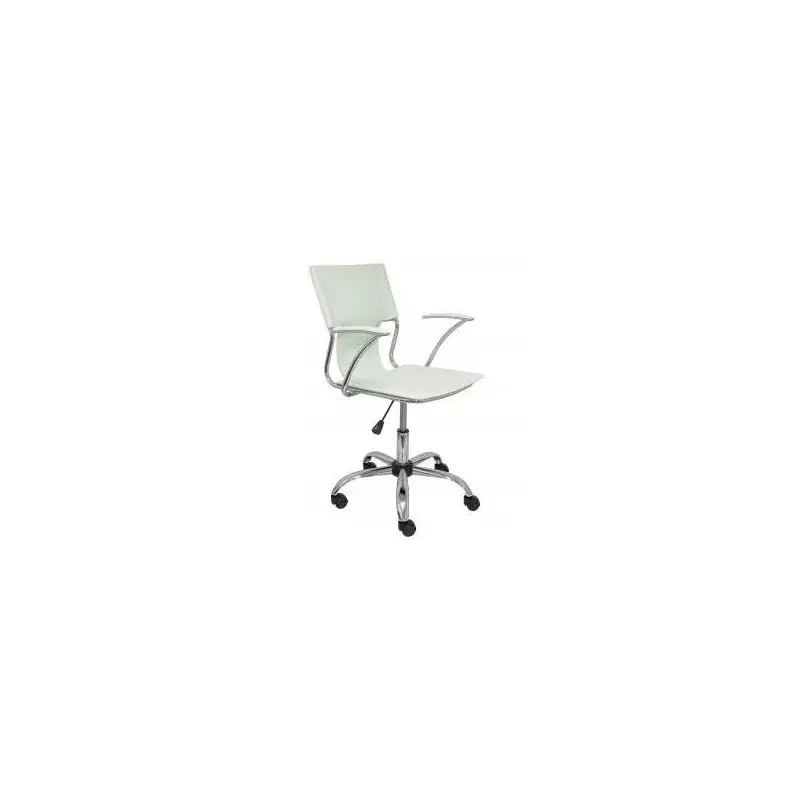 (214CR) PIQUERAS Y CRESPO SILLA BOGARRA GIRATORIA BRAZOS/F CHASIS CROMADO TAPIZADO SIMILPIEL CREMA