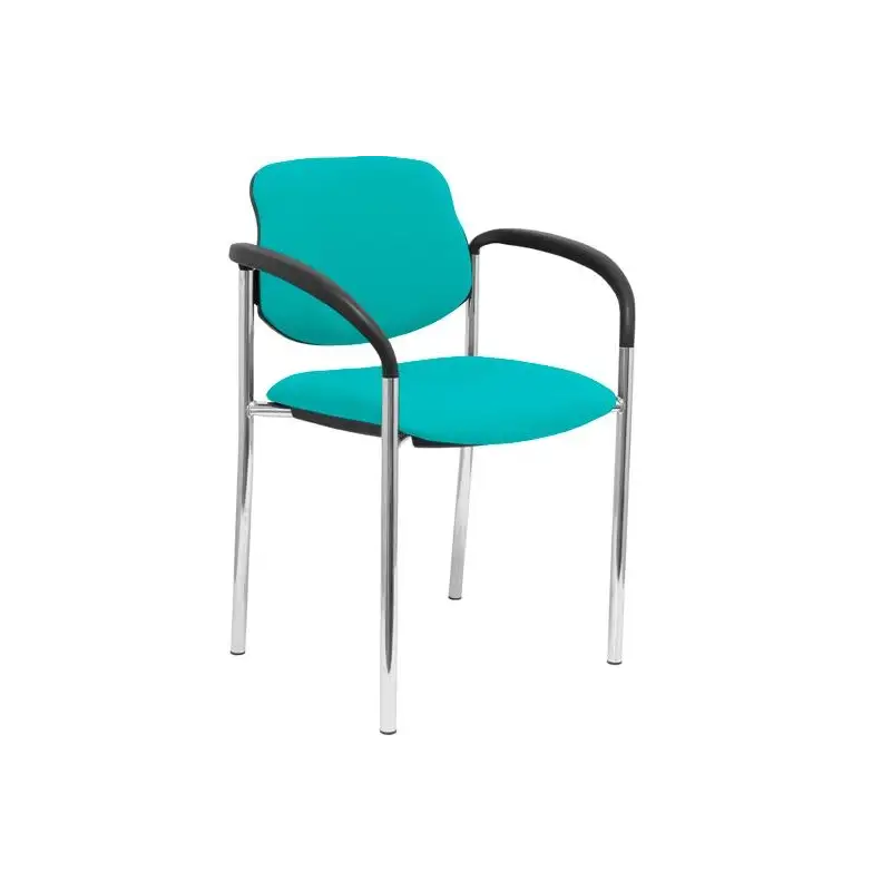 (27CRBALI39CB) PIQUERAS Y CRESPO SILLA FIJA STYL B/FIJOS CHASIS CROMO TEJIDO BALI TURQUESA