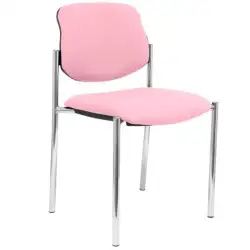 (27CRBALI710) PIQUERAS Y CRESPO SILLA FIJA STYL SIN BRAZOS CHASIS CROMO TEJIDO BALI ROSA