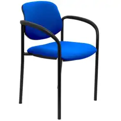 (27NBALI200CB) PIQUERAS Y CRESPO SILLA FIJA STYL B/FIJOS CHASIS NEGRO TEJIDO BALI AZUL MARINO