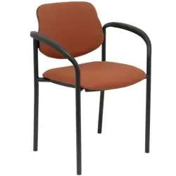 (27NBALI363CB) PIQUERAS Y CRESPO SILLA FIJA STYL B/FIJOS CHASIS NEGRO TEJIDO BALI MARRÓN