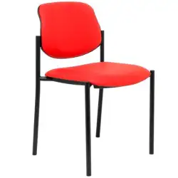 (27NSPRJ) PIQUERAS Y CRESPO SILLA FIJA STYL SIN BRAZOS CHASIS NEGRO TAPIZADO SIMILPIEL ROJO