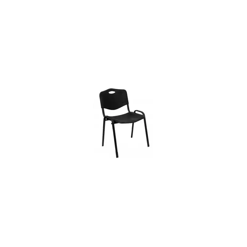 (PACK426INE) PIQUERAS Y CRESPO PACK DE 4 SILLAS FIJAS APILABLES ISO ASIENTO Y RESPALDO PVC NEGRO