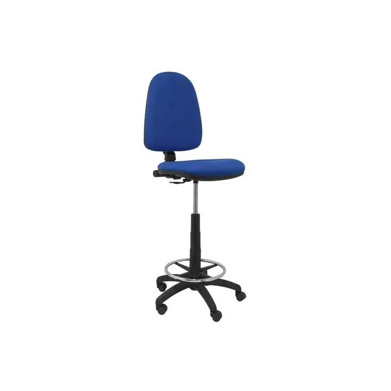 (T04CPBALI229) PIQUERAS Y CRESPO TABURETE AYNA S/BRAZOS REGULABLE EN ALTURA Y ARO REPOSAPIÉS TAPIZADOS EN TEJIDO BALI AZUL