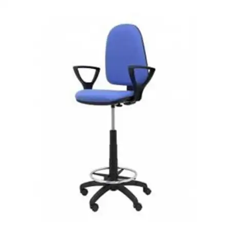 (T04CPBALI261BGOLF) PIQUERAS Y CRESPO TABURETE AYNA B/FIJOS REGULABLE EN ALTURA Y ARO REPOSAPIÉS TAPIZADO BALI AZUL CLARO