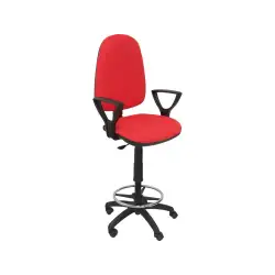 (T04CPBALI350BGOLF) PIQUERAS Y CRESPO TABURETE AYNA B/FIJOS REGULABLE EN ALTURA Y ARO REPOSAPIÉS TAPIZADO BALI ROJO